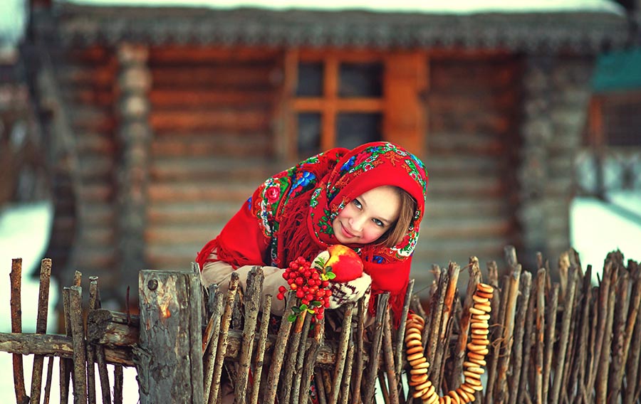 Sexy girl Women in Slavic costumes in Kharkov
