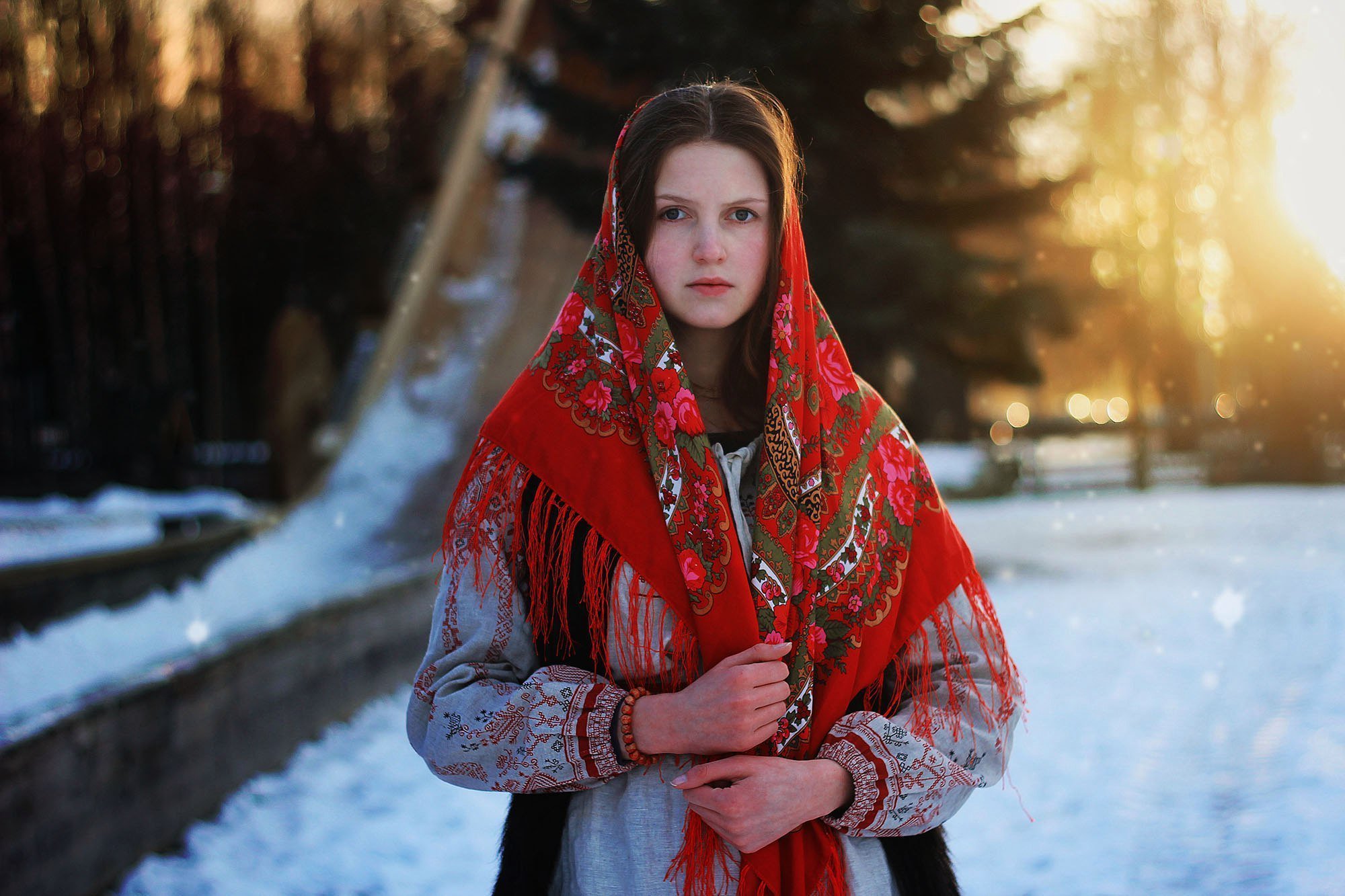 Girls in Slavic costumes in Kharkov