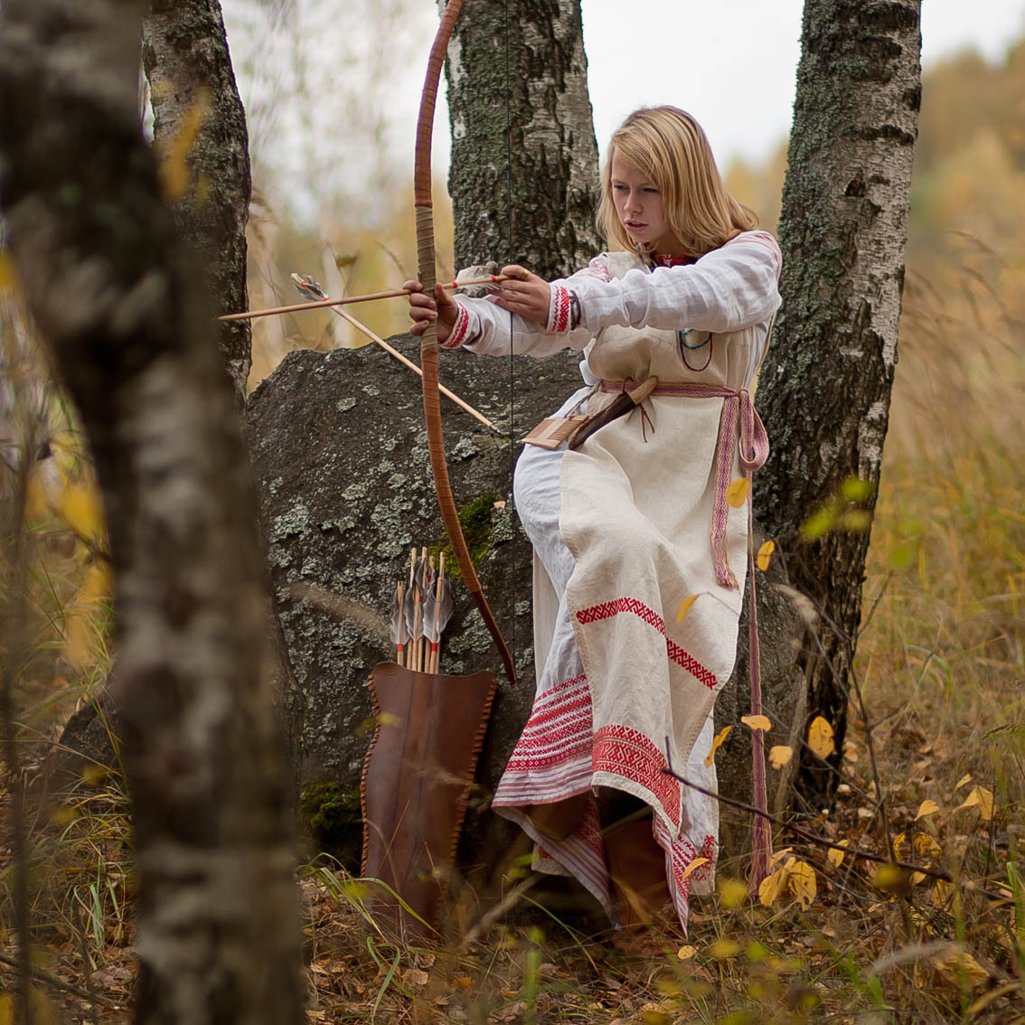 Sexy photo Girls in Slavic costumes in Kharkov